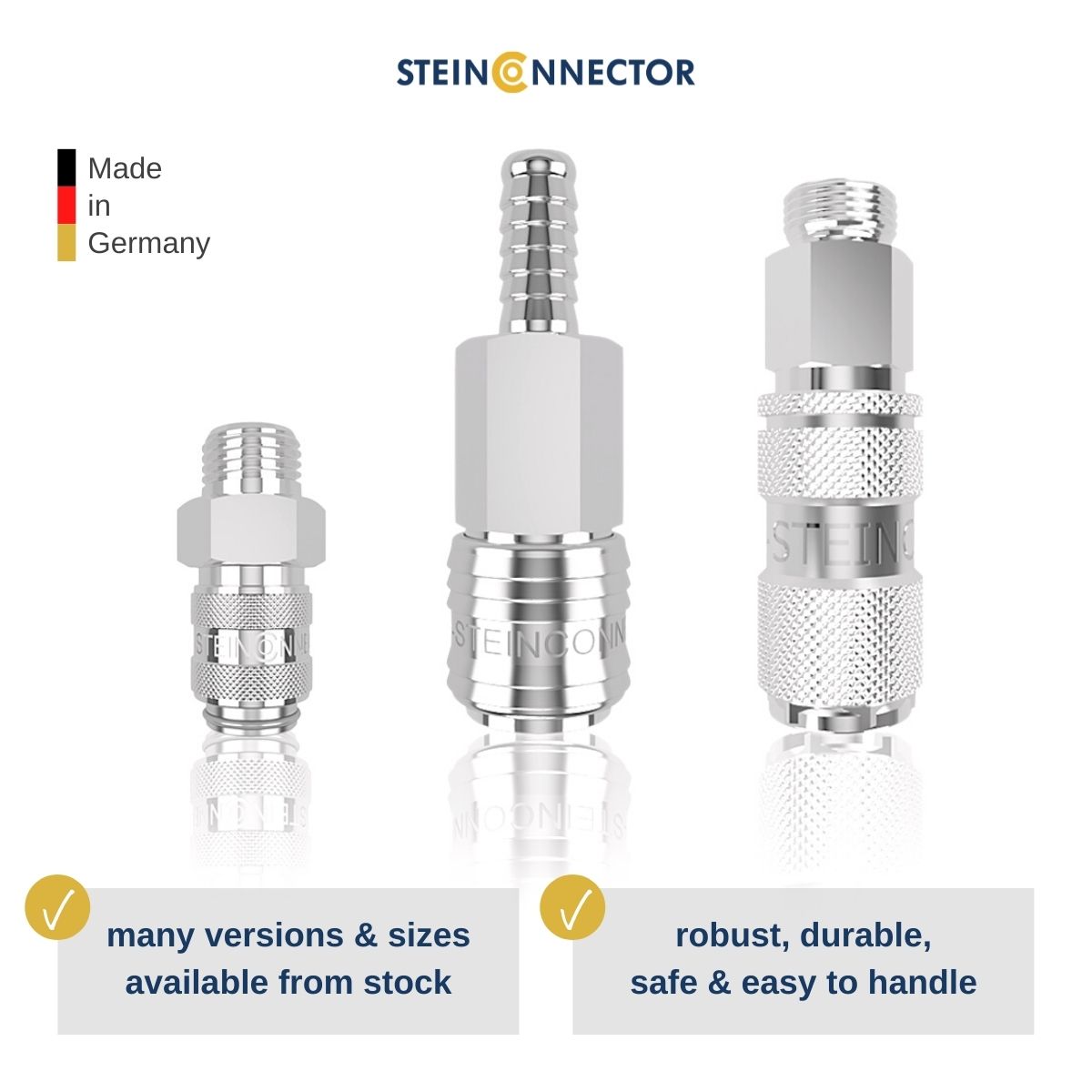 steinconnector pneumatic coupling pneumatic coupling safety coupling quick coupling quick coupling manufacturer germany