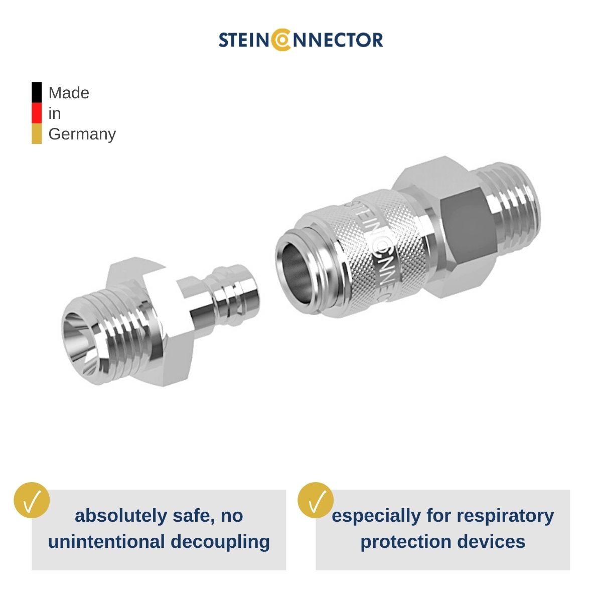 breathing-air-compressed-air-coupling- breathing protection coupling and breathing protection plug for breathing air devices - Made in Germany