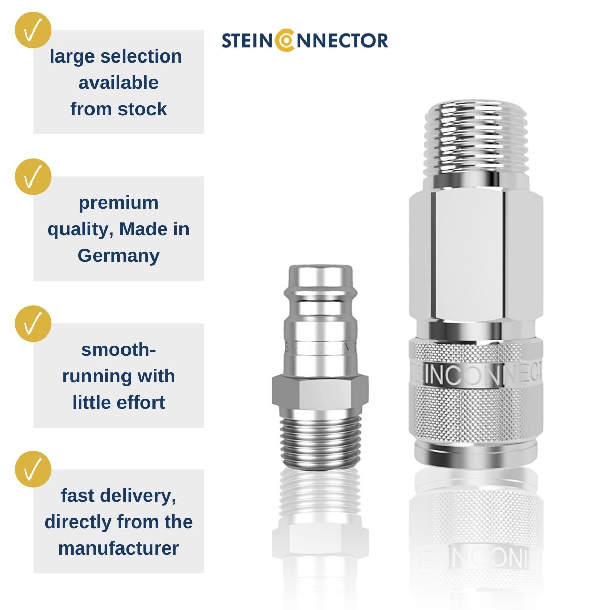 Respiratory protection couplings with safety lock, safe against unintentional decoupling - compressed air couplings for respiratory protection devices, oxygen masks, oxygen suits, compressed air breathing devices