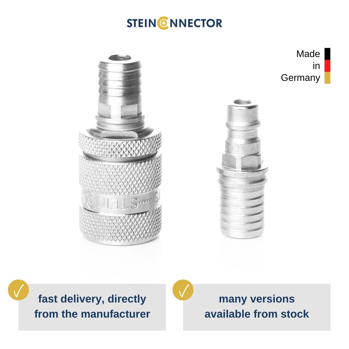 compressed air safety coupling with quick-release coupler for sewage and sewer technology - fast delivery times - german manufacturer