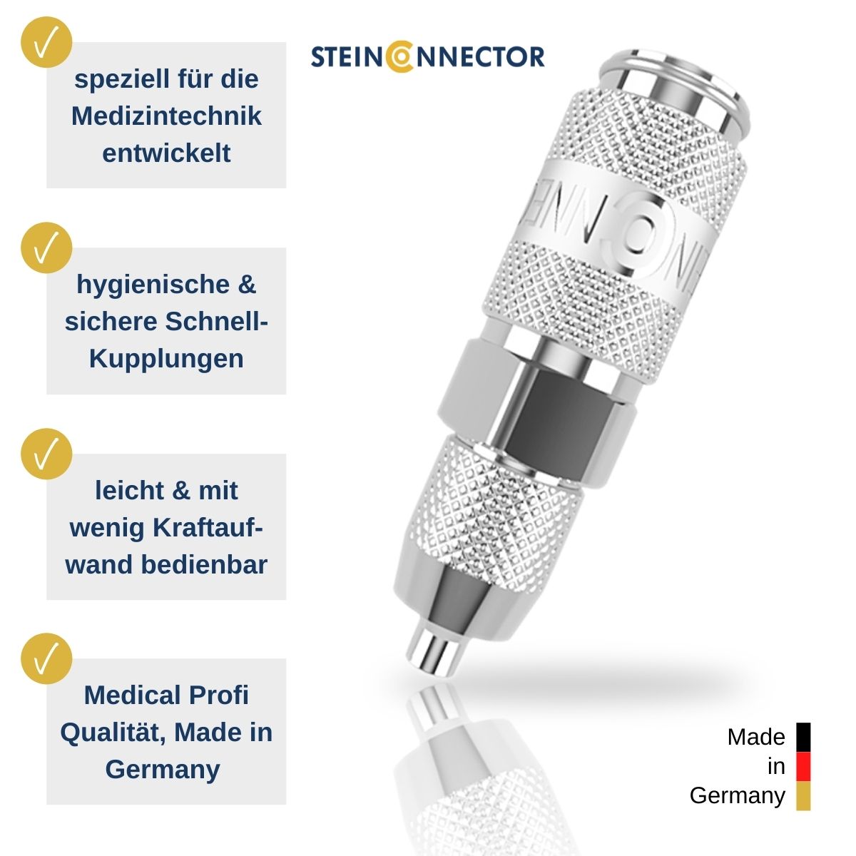 Medical Sicherheits- & Schnellkupplungen für die Medizintechnik - Made in Germany - MEdizintechnik-Kupplungen für medizinische Gase, Luft & Flüssigkeiten in Premium Qualität