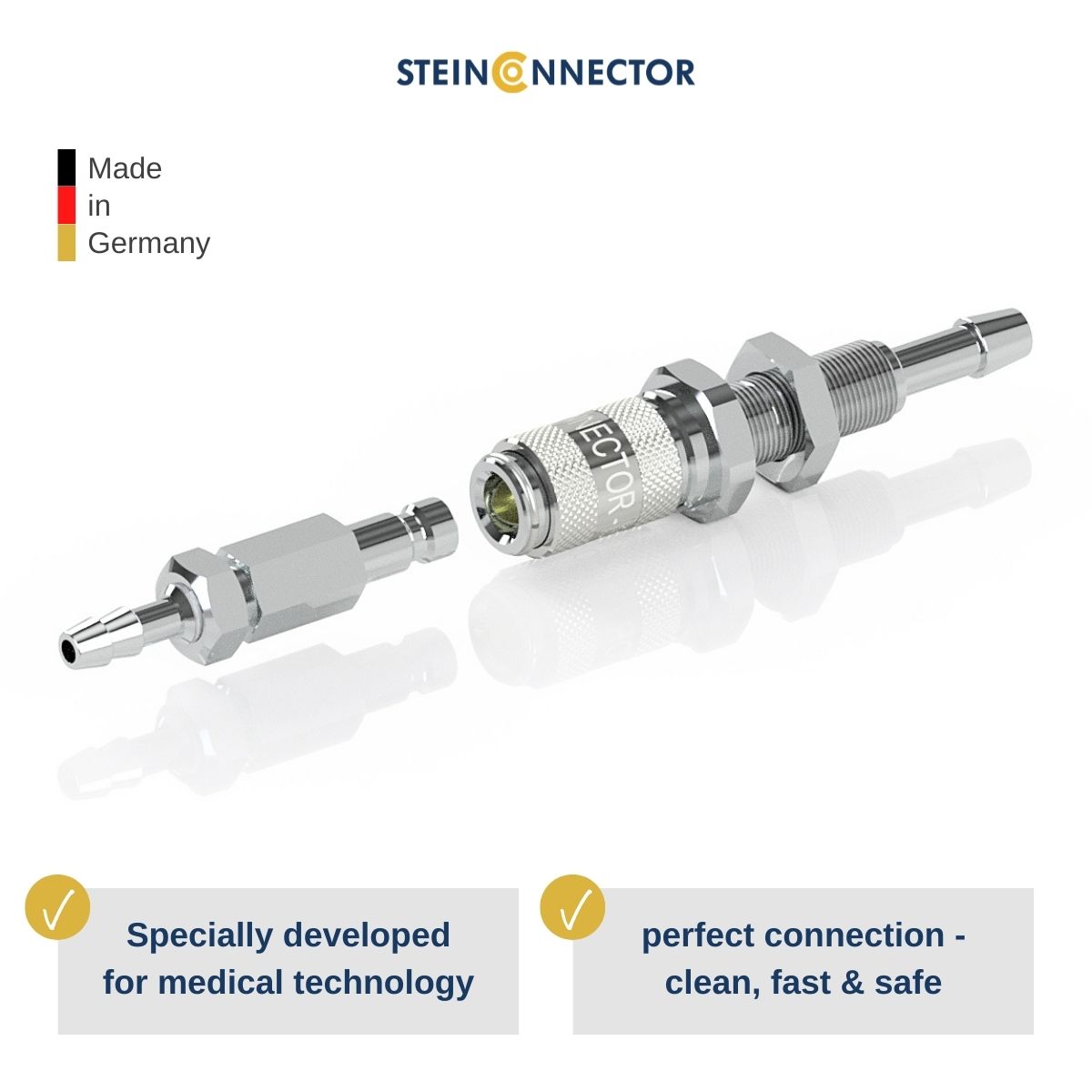 STEINCONNECTOR Medical couplings specially developed for medical devices & equipment - Premium Quality Made in Germany
