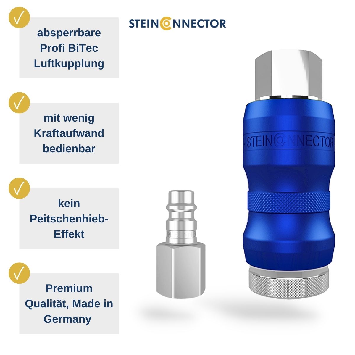 Pneumatik Schlauchabwickler in Industrie Qualität - Profi Druckluft Schlauchtrommel mit Stecknippel und Druckluft-Kupplung in 8 und 15 m Schlauch-Länge